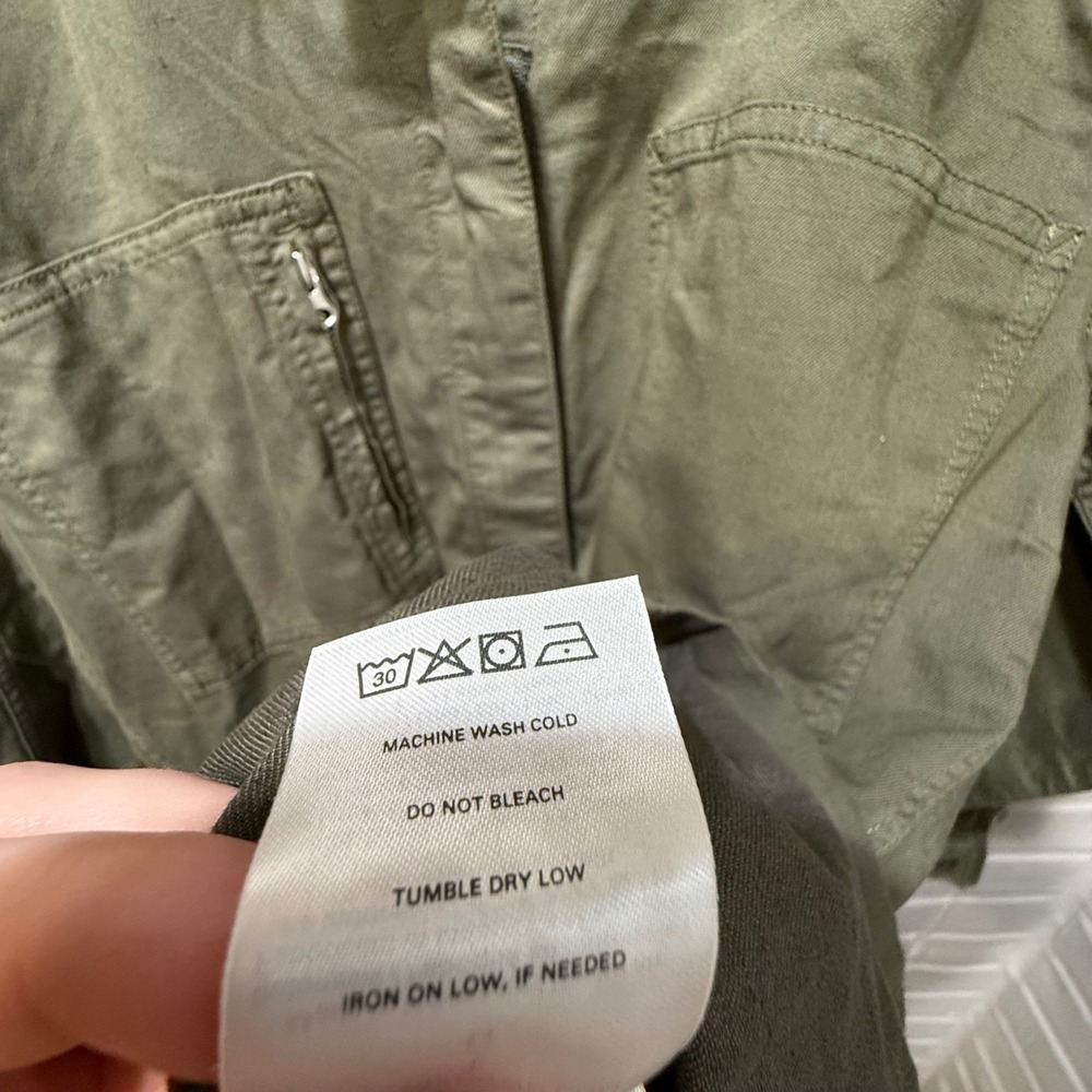 Outerknown Station Suit Shortall Linen Cotton Olive Night Utility Romper NWT L - Picture 15 of 16